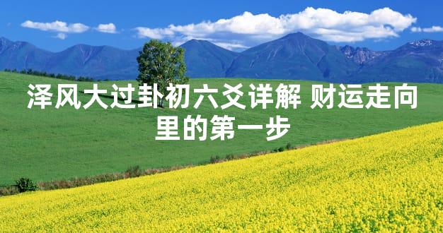 泽风大过卦初六爻详解 财运走向里的第一步